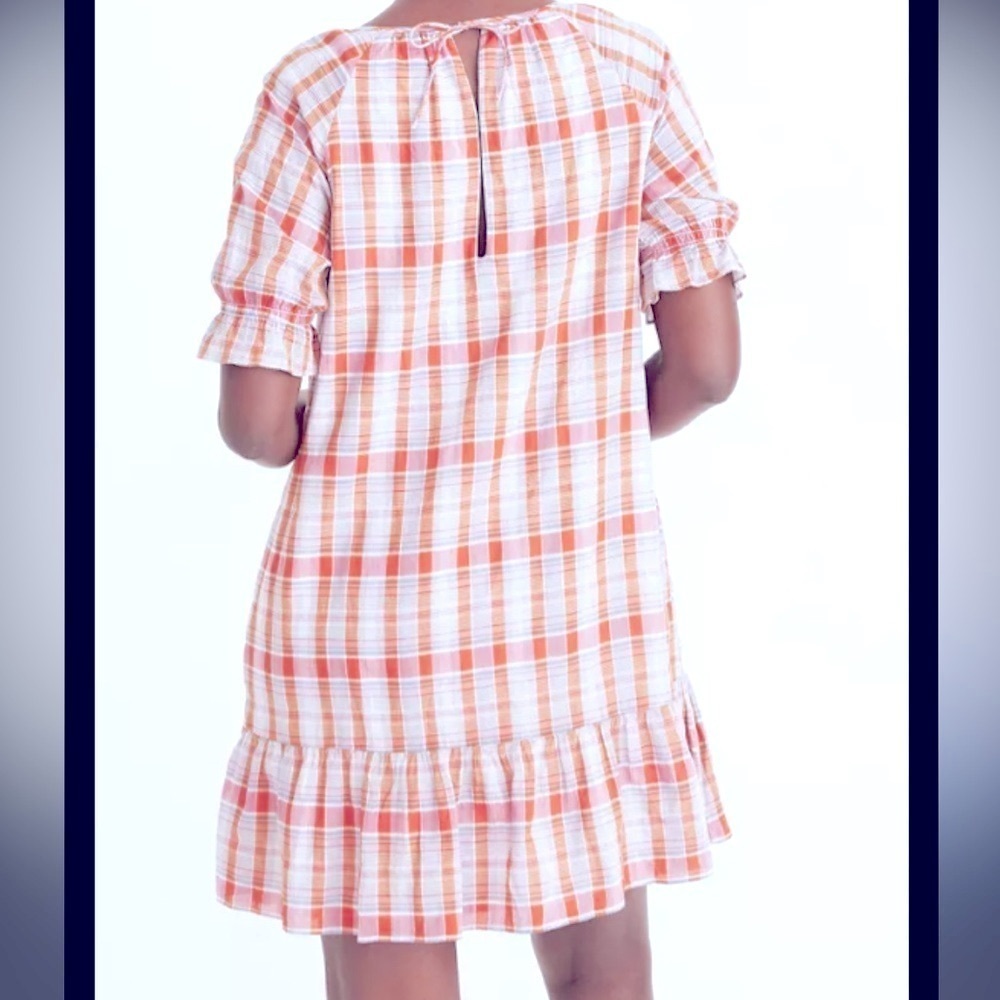 Madewell Plaid Ruffle-Sleeve Popover Mini Dress - Picture 9 of 10